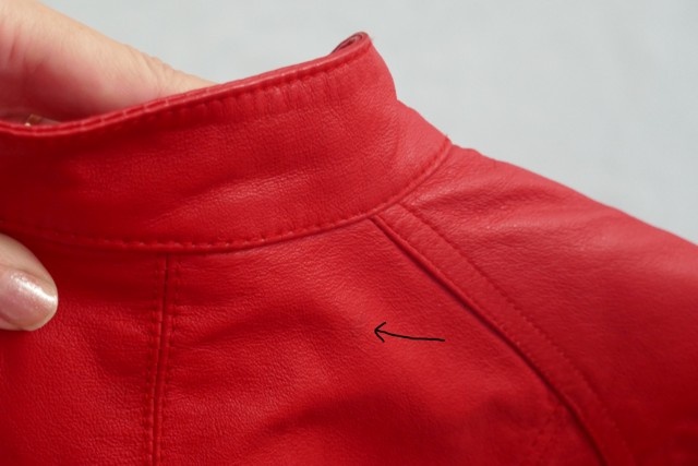 Červená bunda pravá kůže, vel. 38, zn. Sora - 8