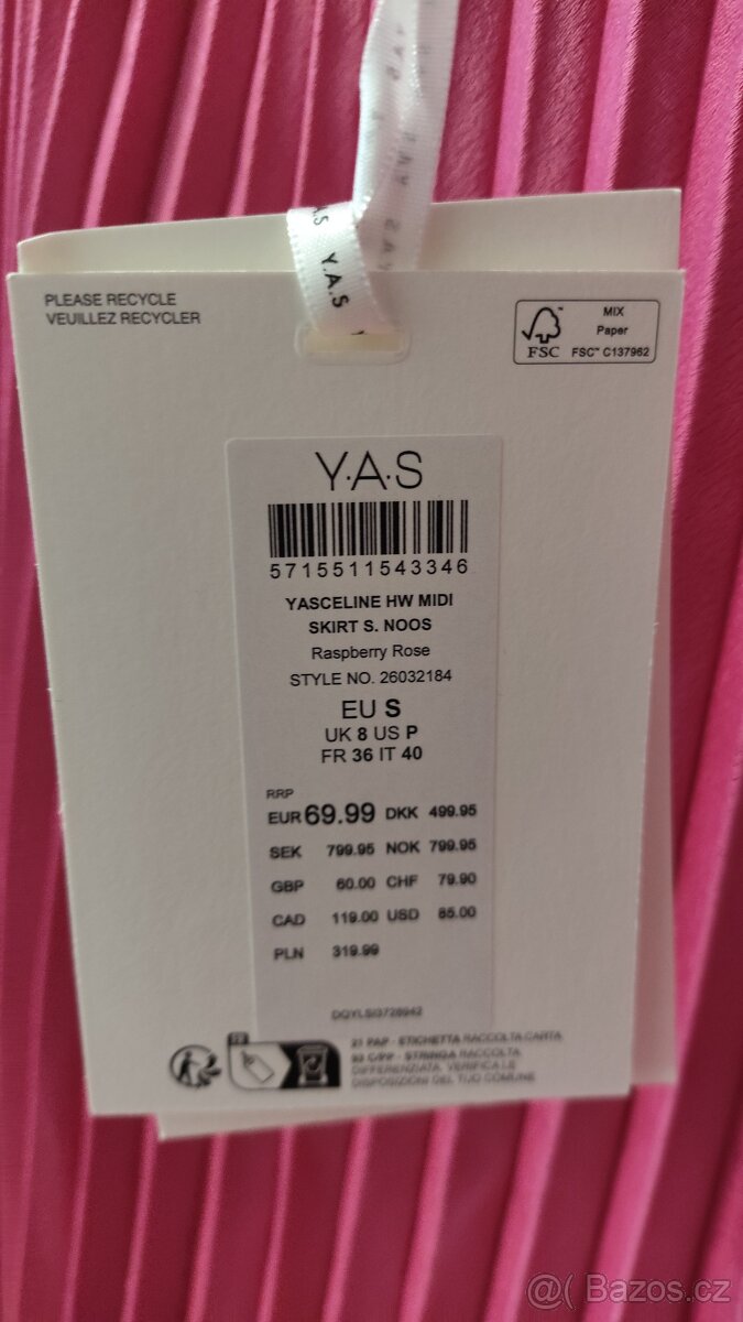 Krásná plisovaná sukně YAS, vel.S, nová - 8