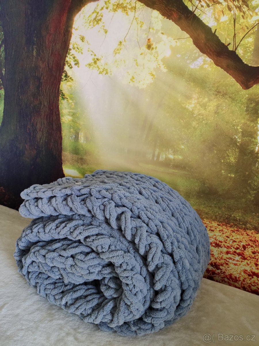 Pletená deka pro dospělé šedá - 8