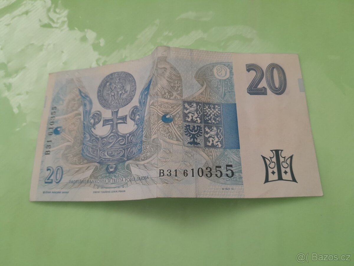 PAPÍROVÁ DVACETIKORUNA PAPÍROVÁ 20 VIZ FOTO IHNED K PRODEJI - 8