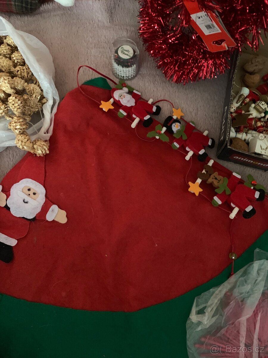 Vánoční dekorace: dřevěné ozdoby, slaměné, čert hand made - 8