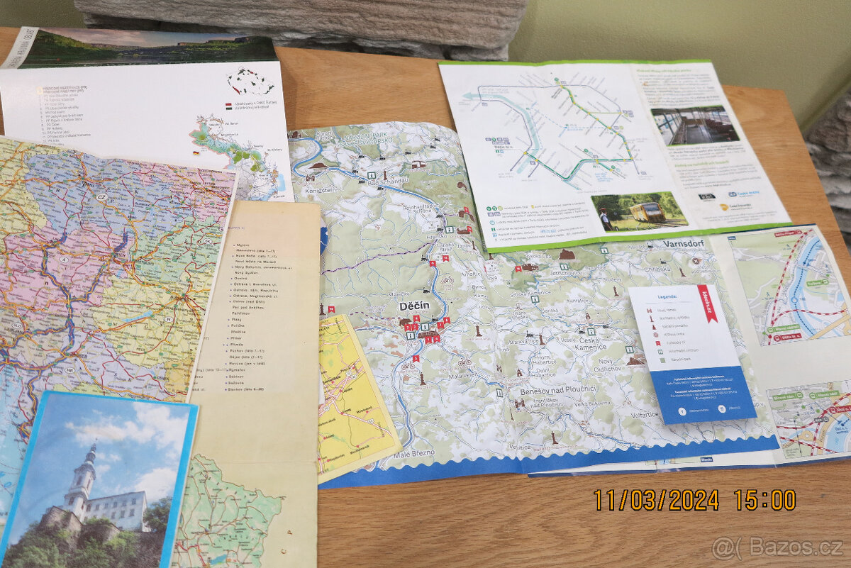 Různé turistyské mapy, mapy památek v ČR,mapy evropských stá - 8