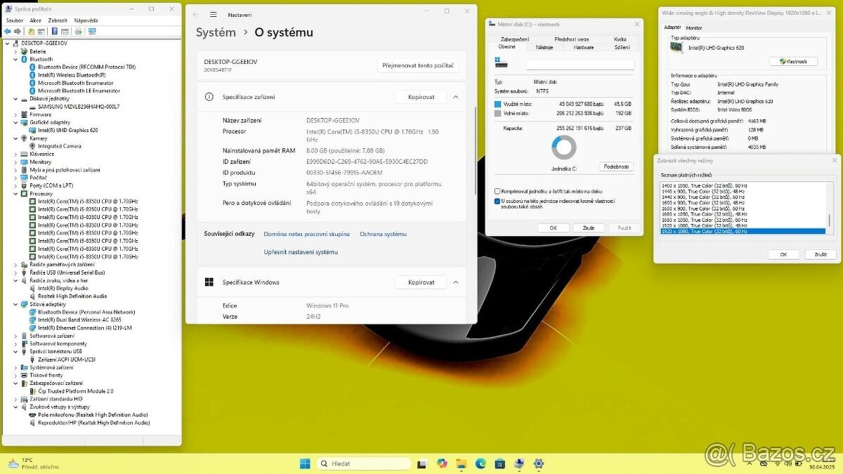 LENOVO X280 /i5-8350/8GB/SSD256GB/FULLHD+DOTYK/W11/ZÁRUKA - 8