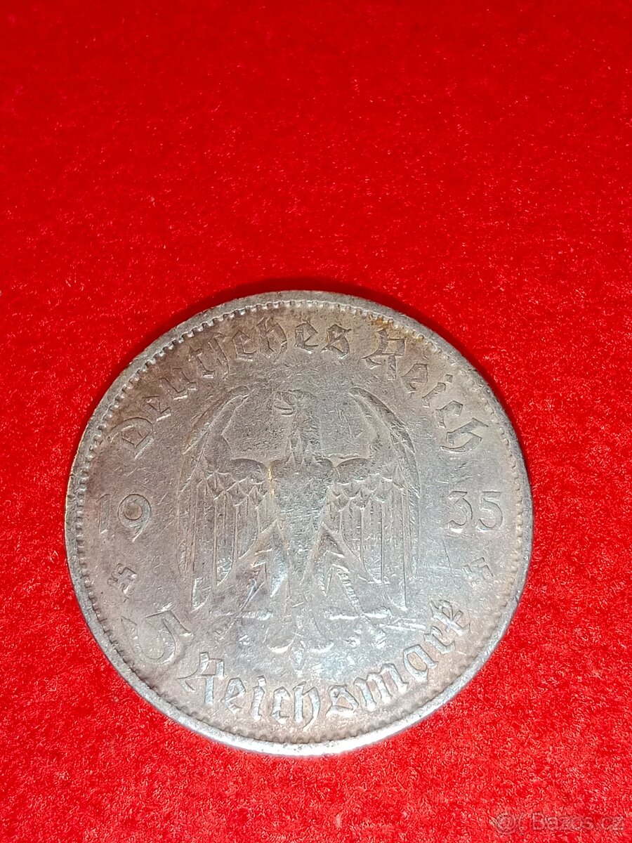 Stříbrné marky 38 ks - 2 marky, 5 marky dva druhy - 8