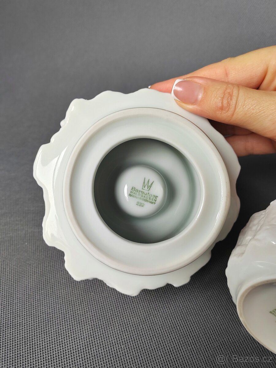 Sada neobvyklého porcelánu svícen+váza Bareuther Waldsassen - 8