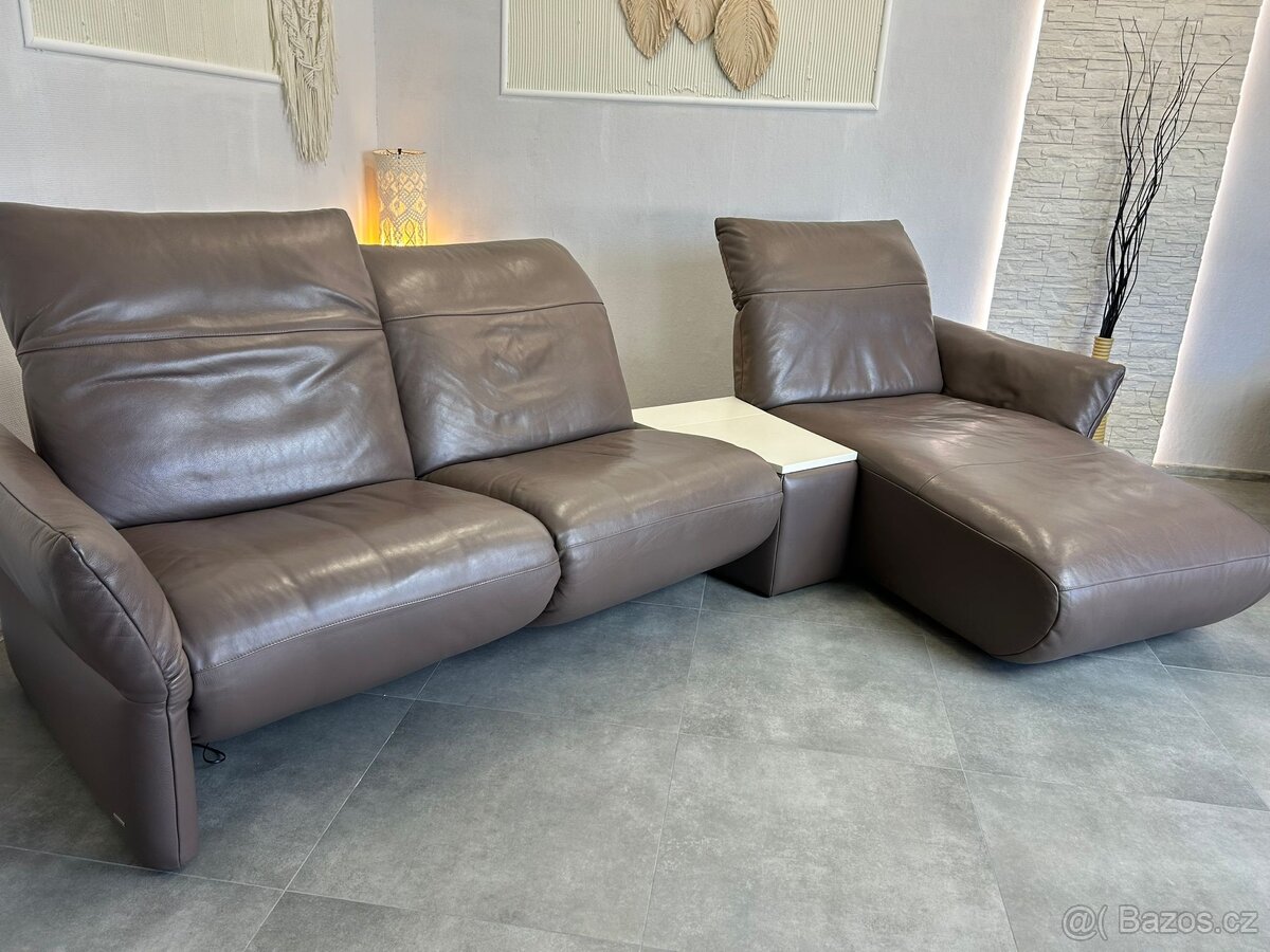 Kožená rohová pohovka Koinor (elektrická relaxační funkce) - 8