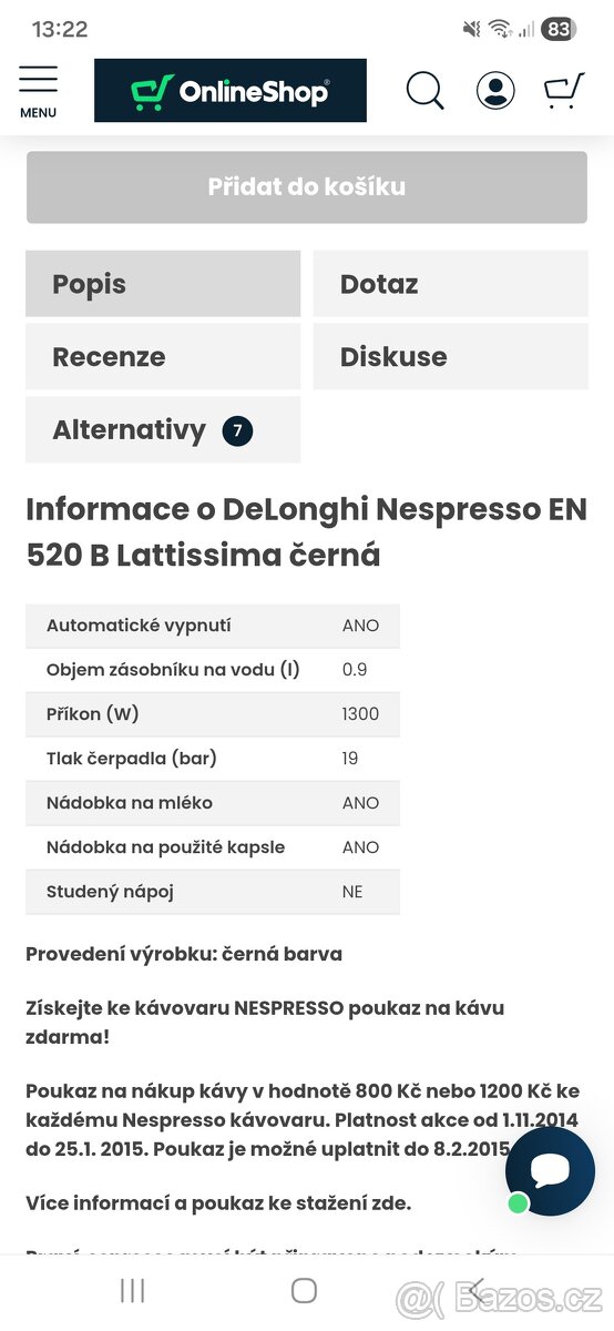 Kávovar Nespresso Delonghi - 8