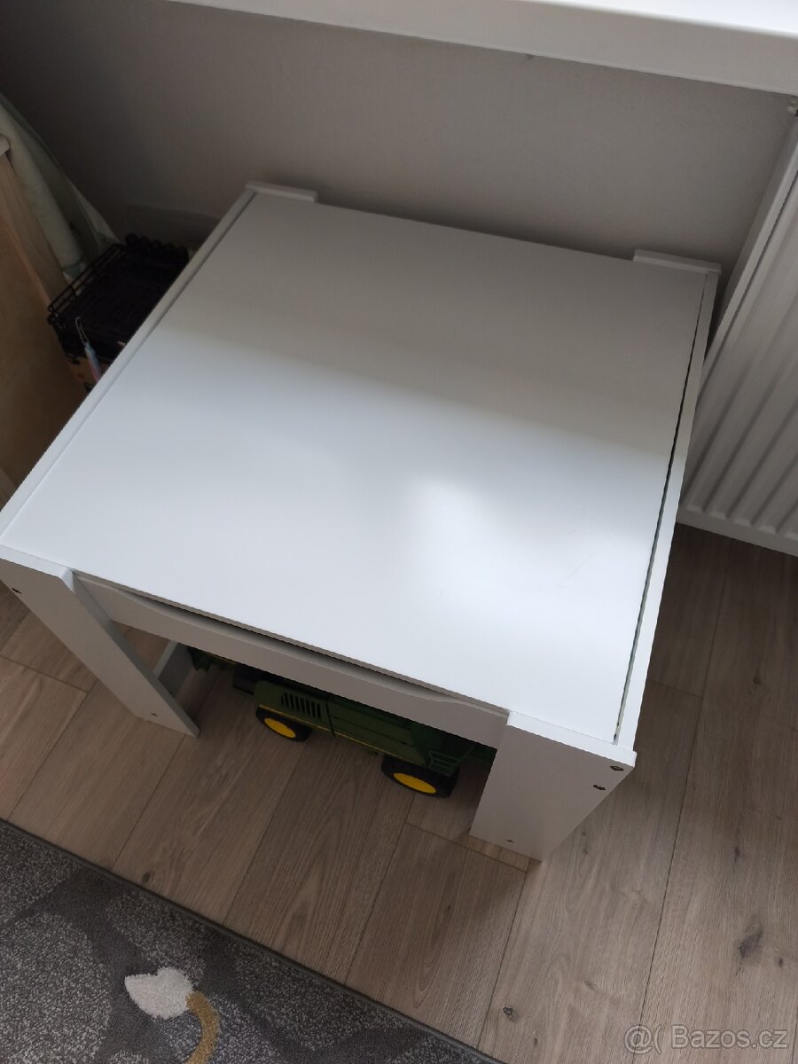 Dětský stůl dřevěný, Bílý - 8