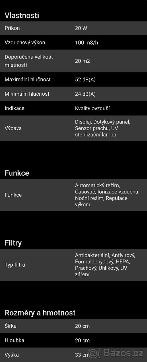 Čistička vzduchu JEC - 8