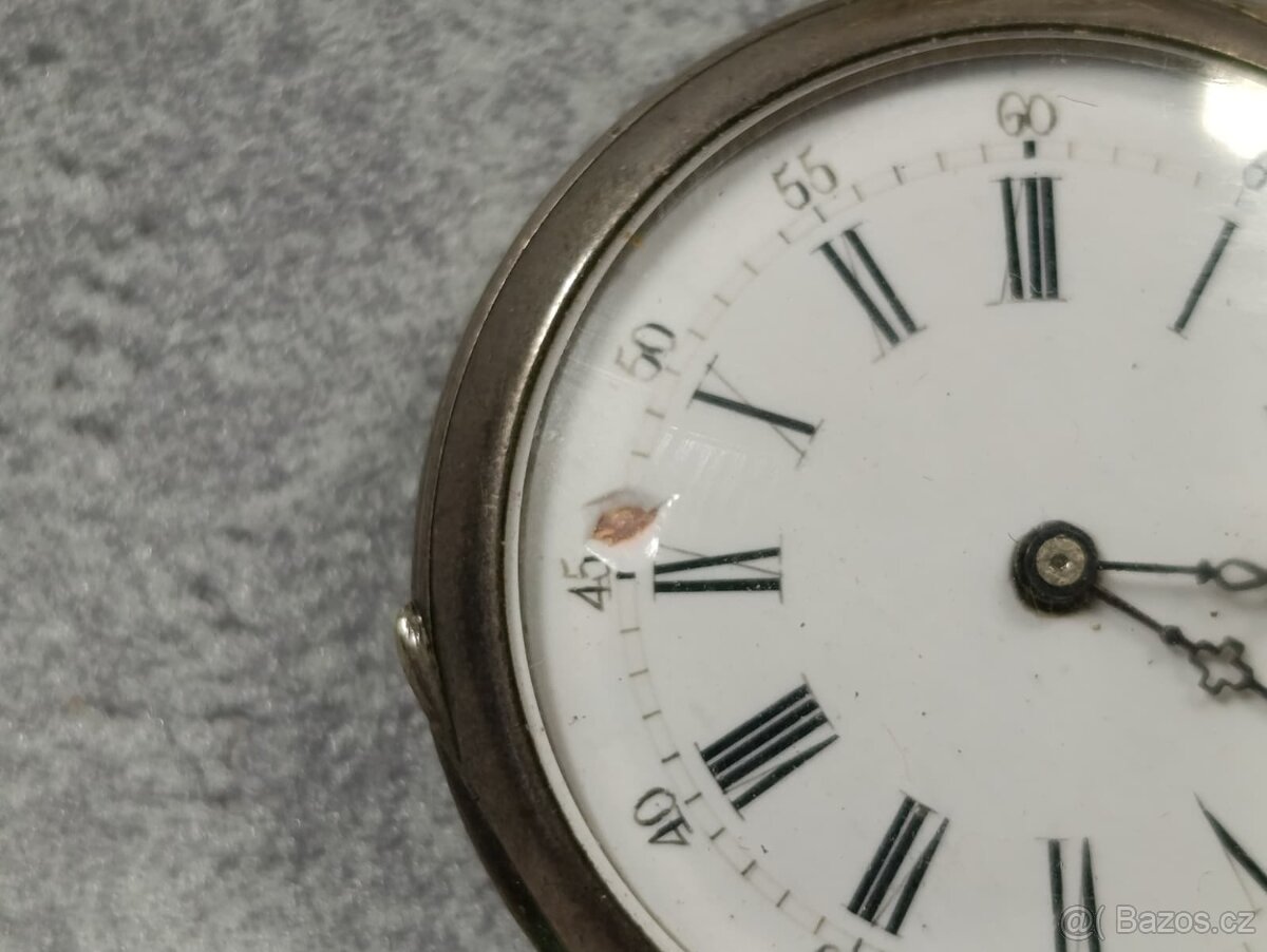 Stříbrné kapesní hodinky - kličovky, rok 1885 - 8