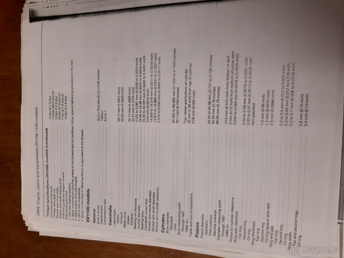 Yamaha XV Virago dílenská příručka - 8