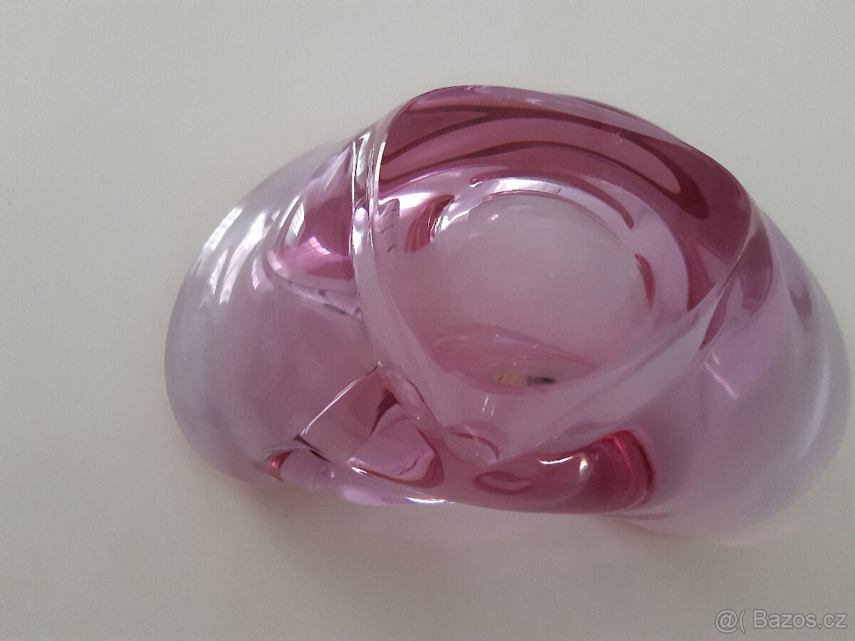 Nádherná menší miska z hutního skla, autor Miloslav Klinger - 8