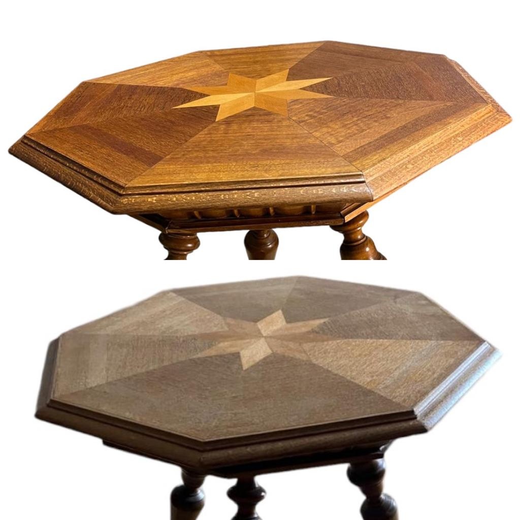 Intarzovaný odkládací konferenční stolek masiv – historismus - 8