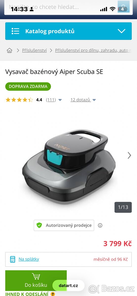 Bazénový vysavač Aiper Scuba SE - 8