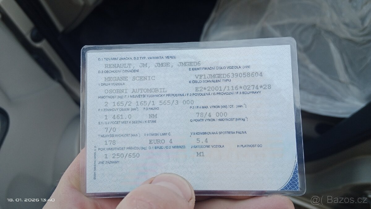 Prodám Renault Scénic 2 fl rok 2007 1.5 dci - 8