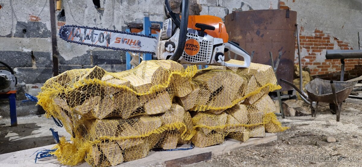 Štípané palivové dřevo,Krbové dříví,Suché, Balené, Pytlované - 8