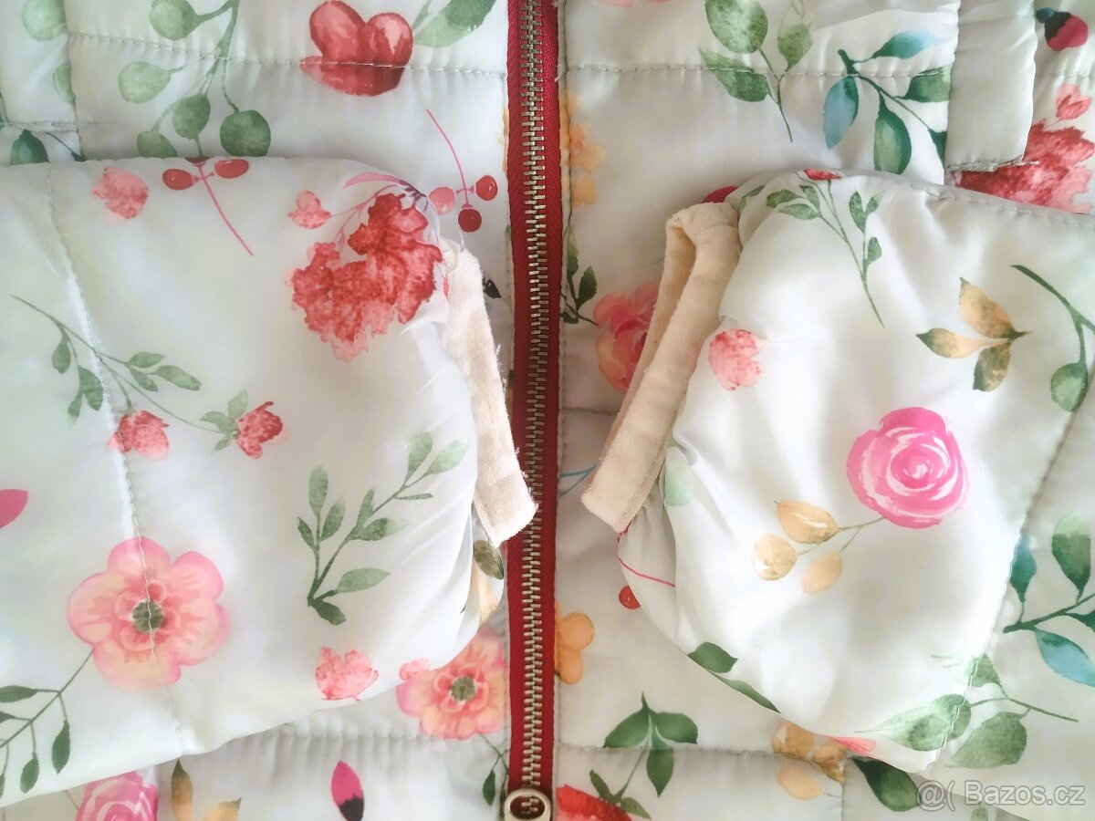 Kytičkovaná přechodová nádherná bunda Zara jarní jaro 92 - 8