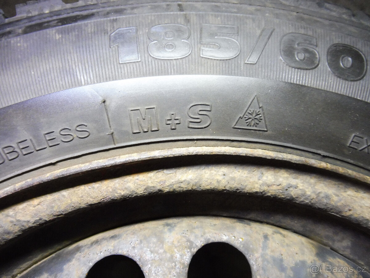 Prodám 2 orig.15" kola + zim.pneu.OPEL MERIVA 185/60/15 - 8