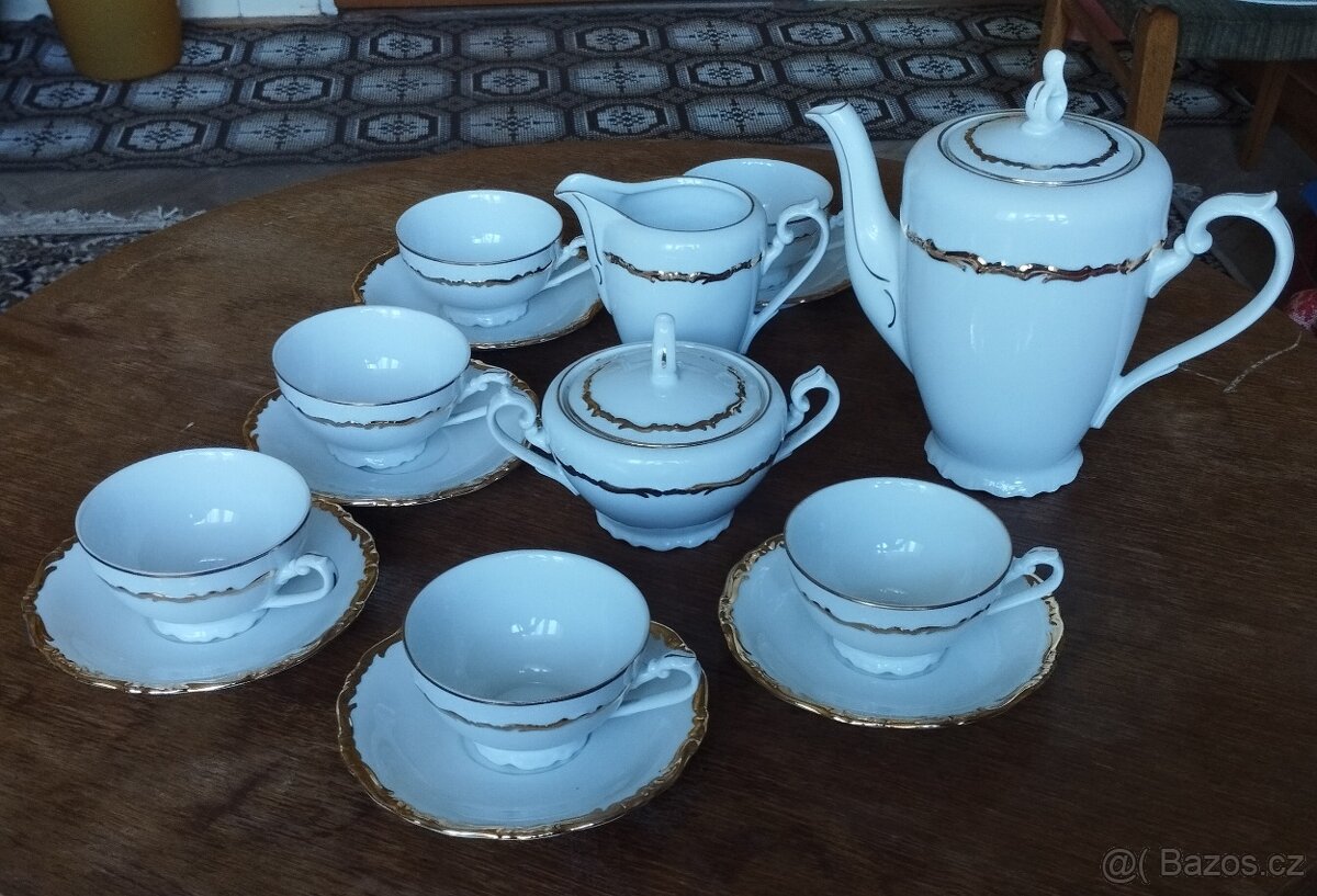 Porcelánový pozlacený -Jídelní , čajový a kávový servis - 8