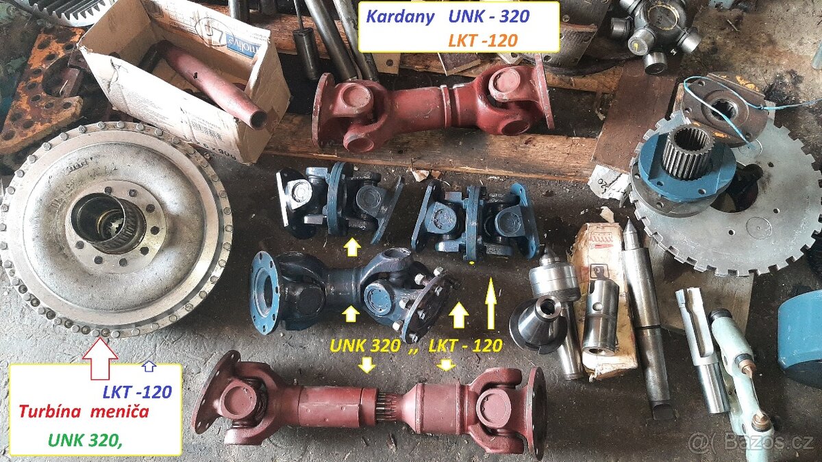 Kardany a dily UNK320 ,LKT 120 UNC201 - 8