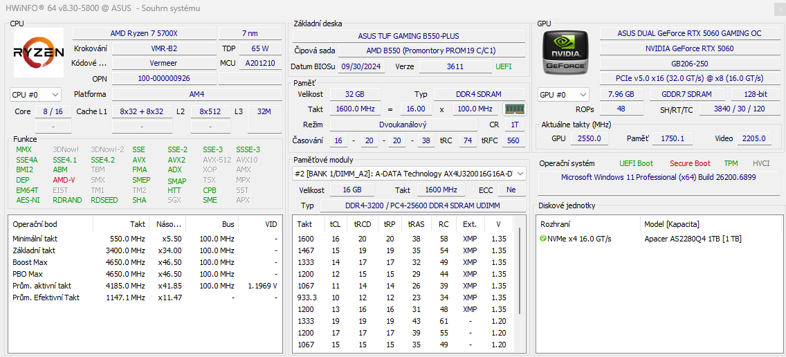 AMD Ryzen 7 5700X, 32GB RAM, RTX 5060, 1 TB, WI-FI, BT - 8