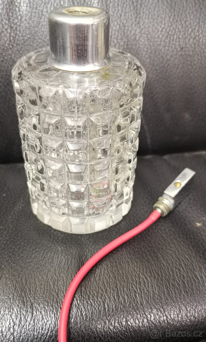 Bohemian Czech Art Deco Glass broušený flakon na parfém - 8