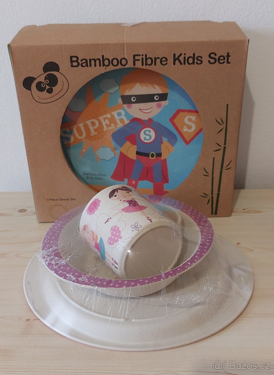 Dětský jídelní set z bambusu pro kluky i pro holky - 8