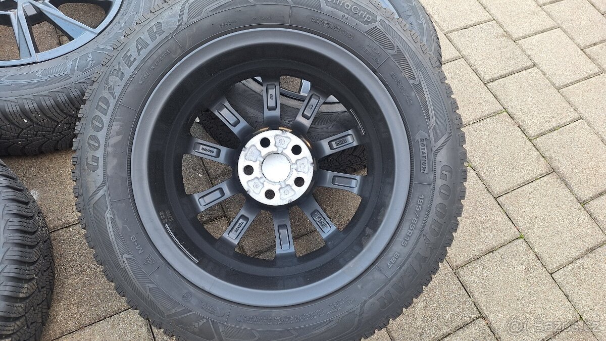 Alu kola Toyota 15" 5x100 zimní pneu 185/65 R15 7-8mm Yaris - 8