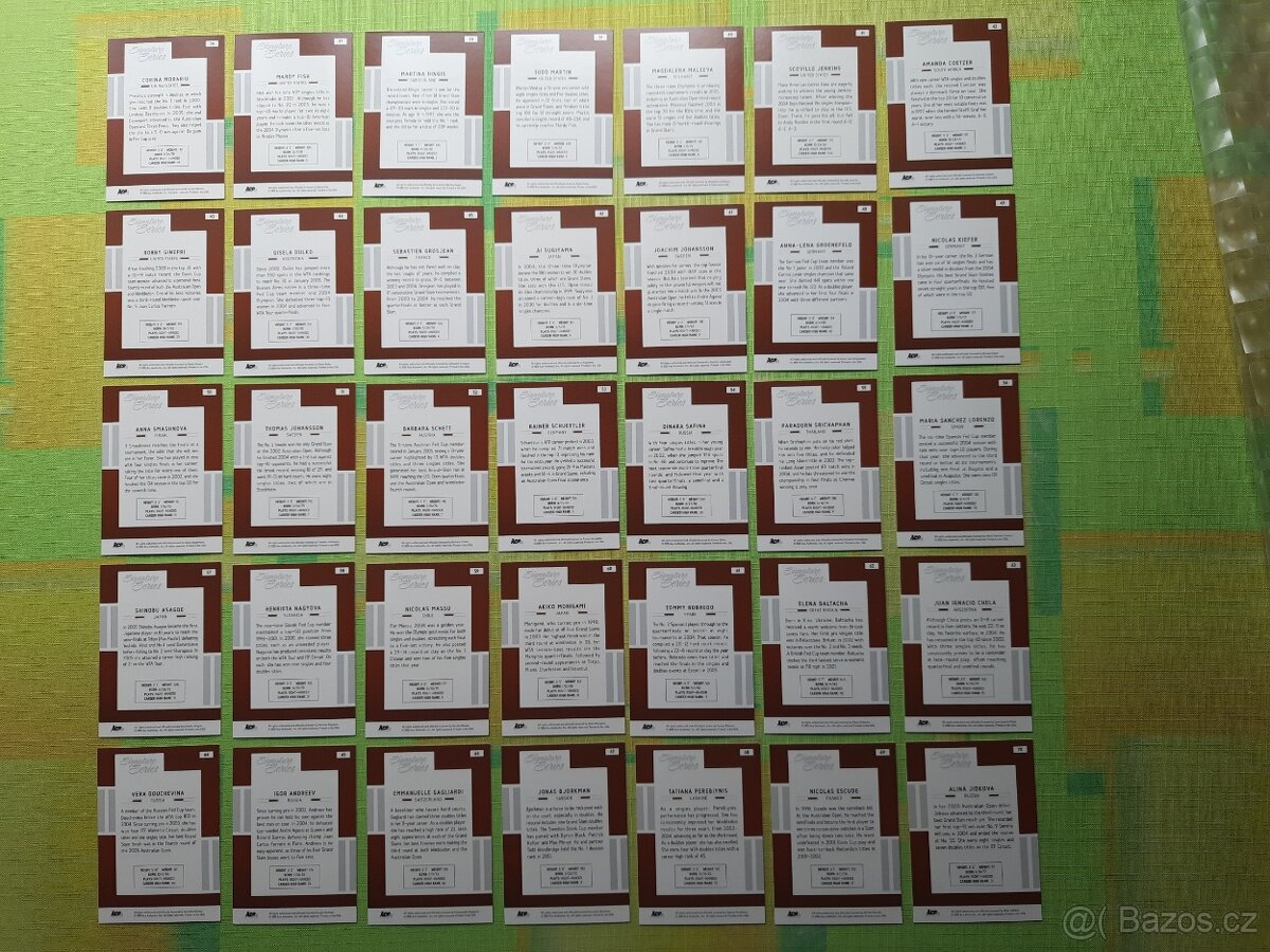 karty TENIS 2005 ACE kompletní sbírka 100 kusů TOPSTAV - 8