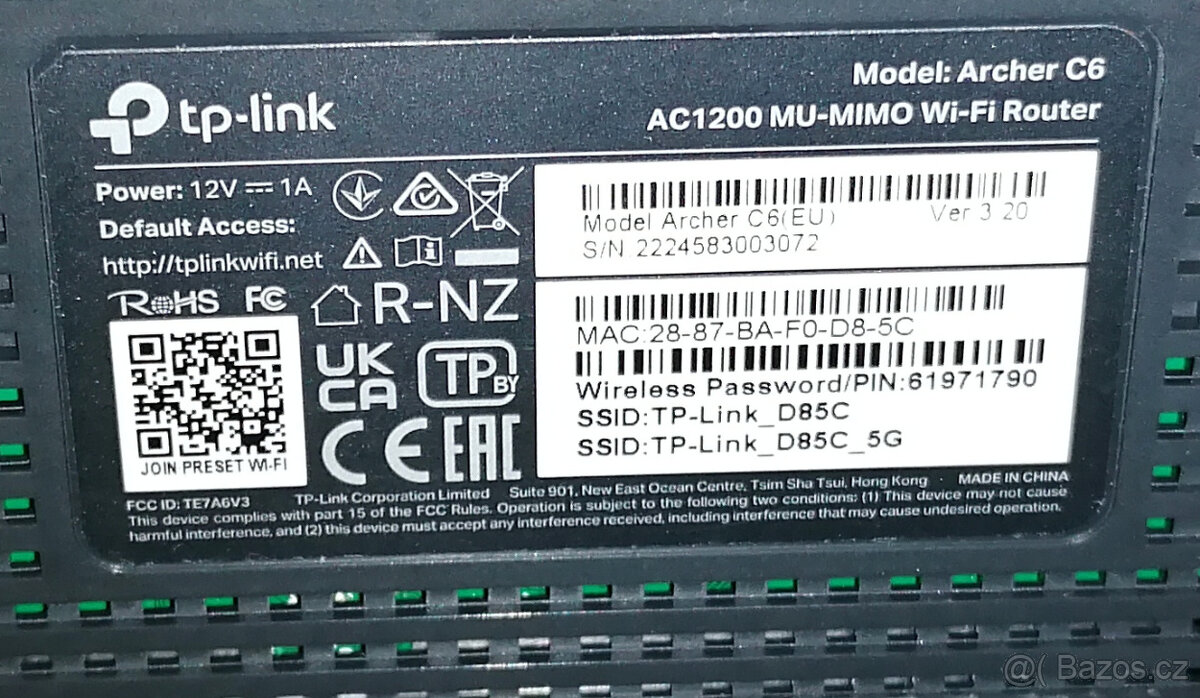 Výkonný TP-Link Archer C6 AC1200 MU-MIMO Wi-Fi Router - 8