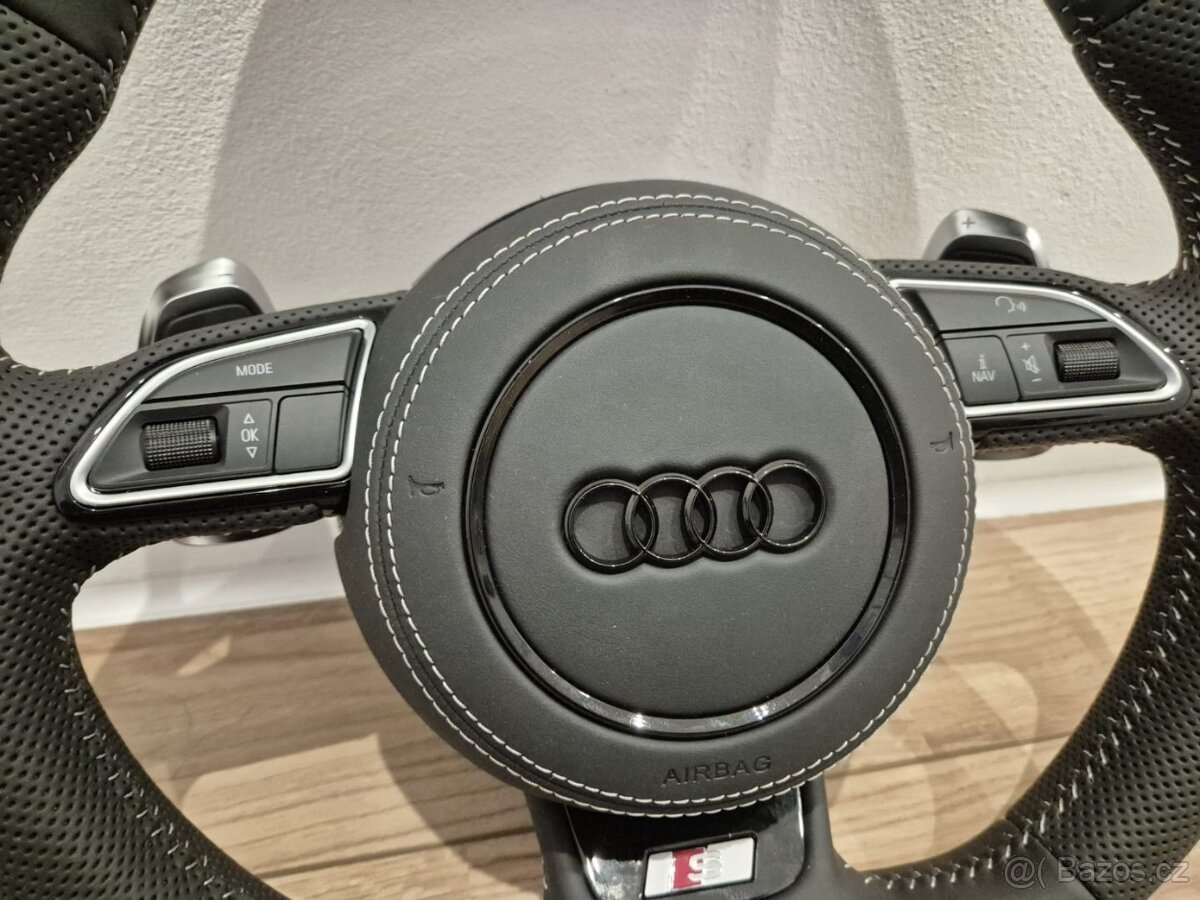 VOLANT AUDI KOŽENÝ MULTIFUNKCNY s AIRBAGOM + PADLA - 8