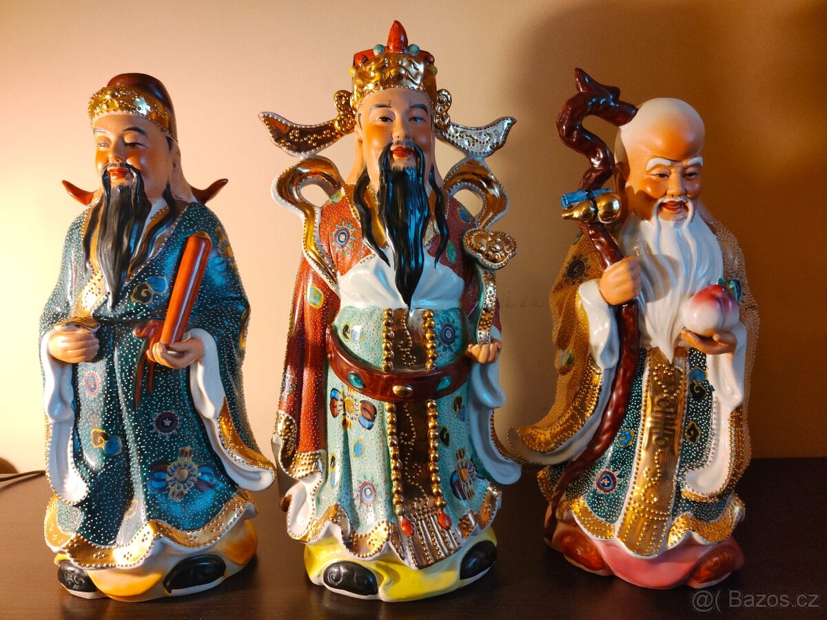 3 čínske sochy porcelán - 8
