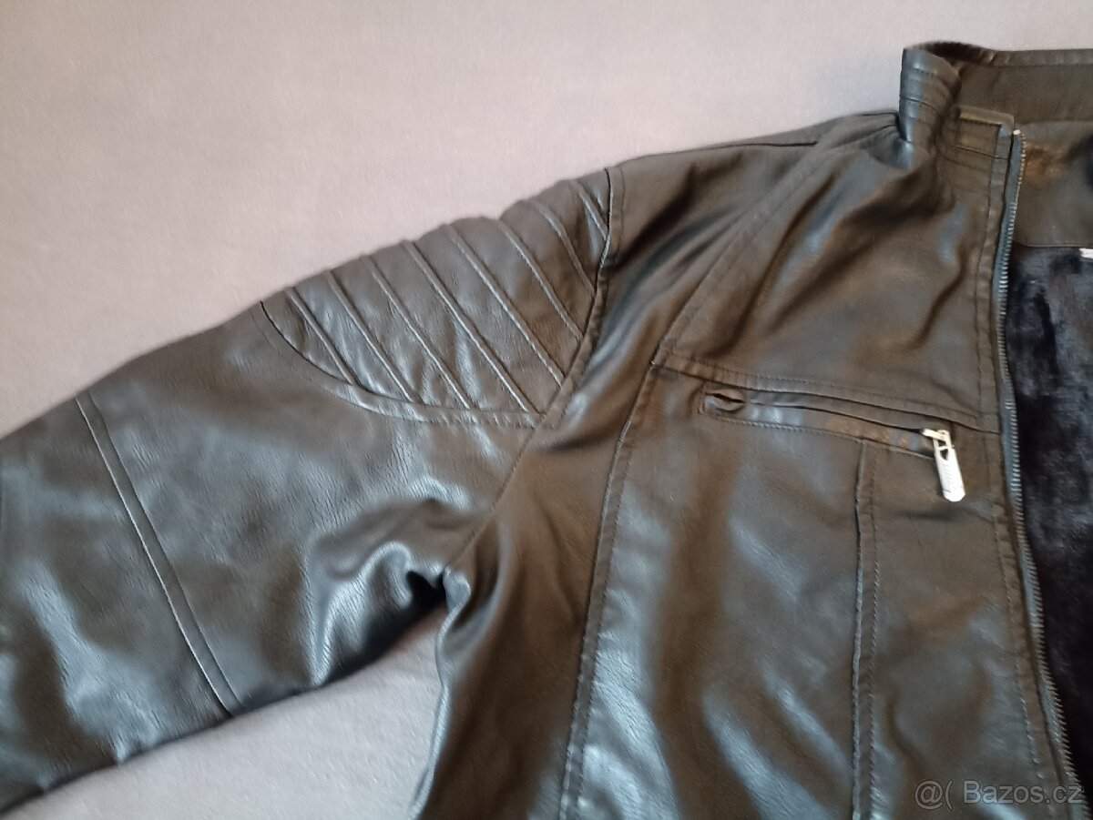 Bunda PU kůže jemná koženka - 8