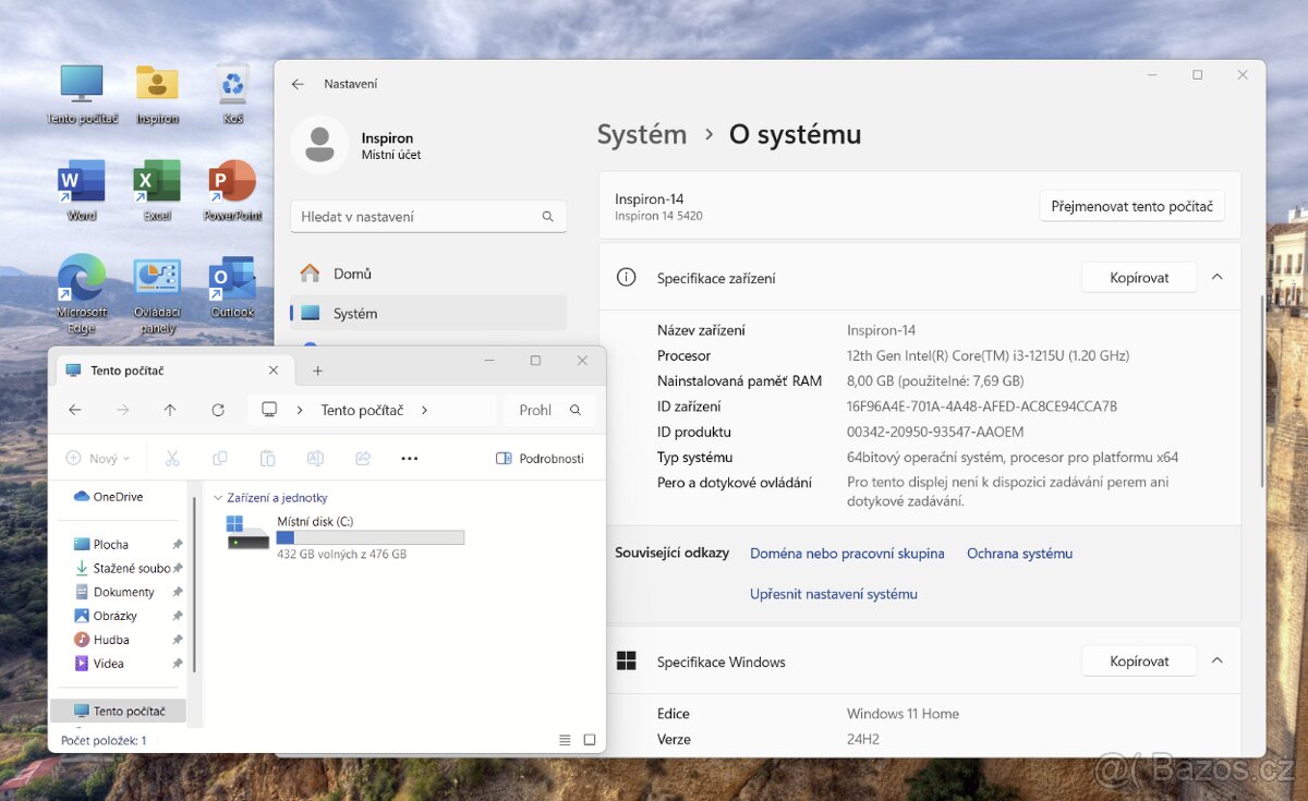 Dell Inspiron 14 (5420) /i3-1215U, 8/512GB, Wifi6, BT/ - 8