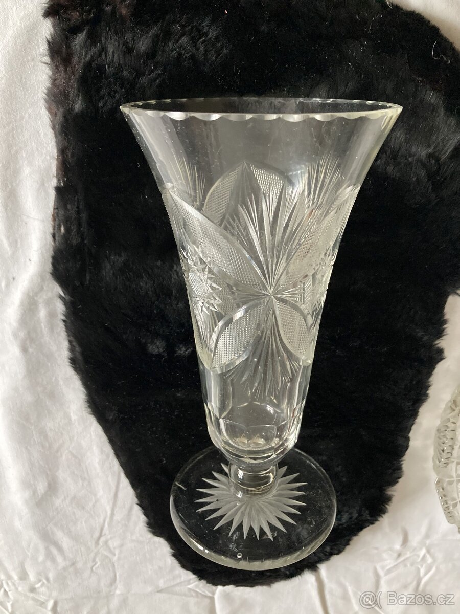 starožitné broušené sklo český křišťál - 8