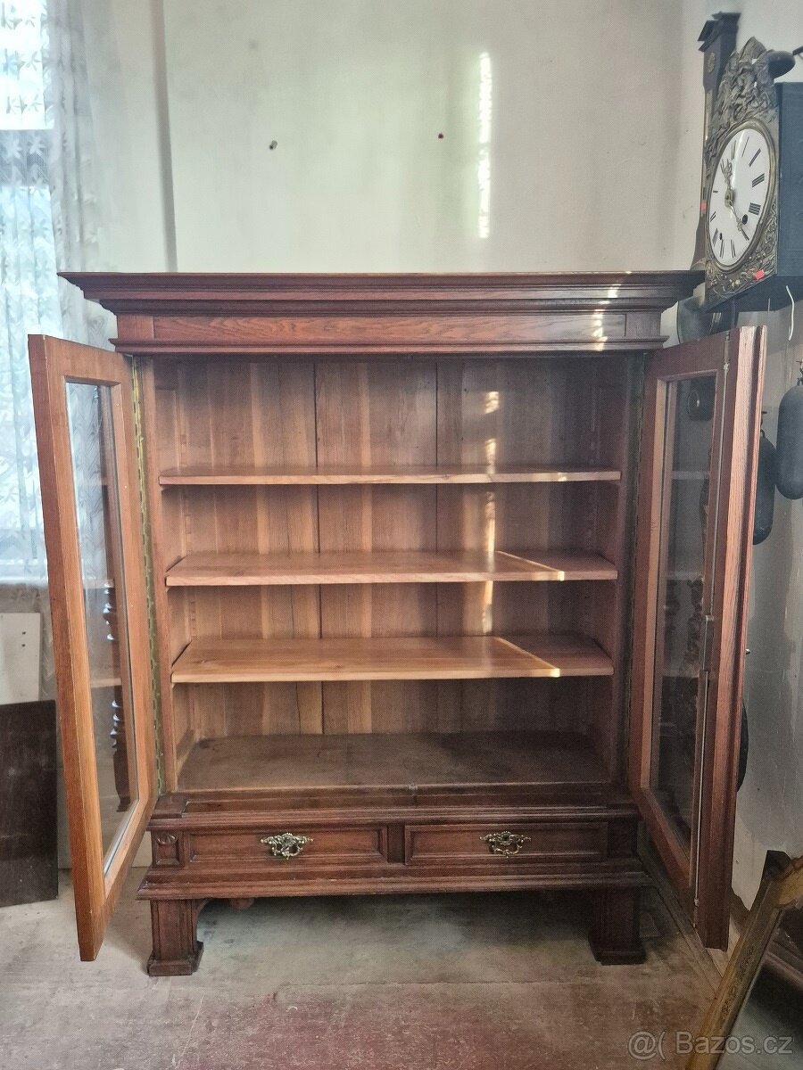 Prosklená starožitná skříň / knihovna / skleník / vitrína - 8