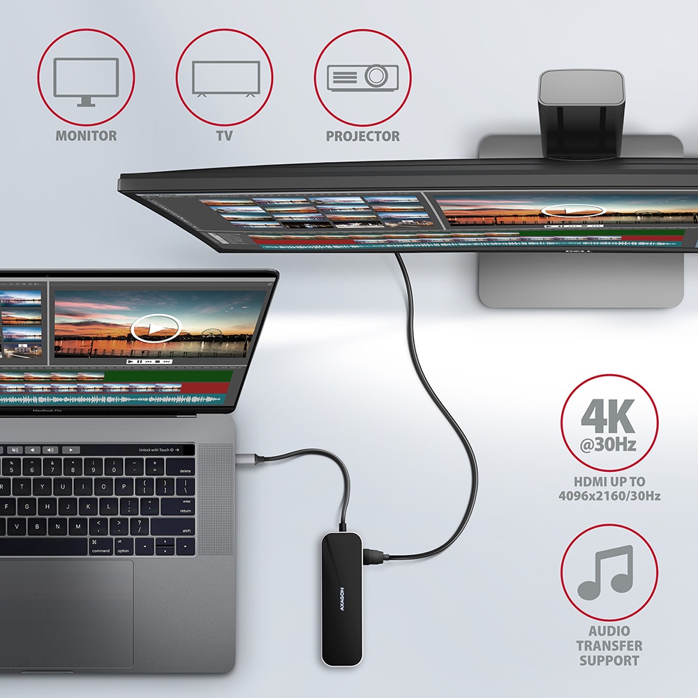 USB HUB | AXAGON HMC-6GL | USB-C 6in1 rozbočovač | Nový - 8