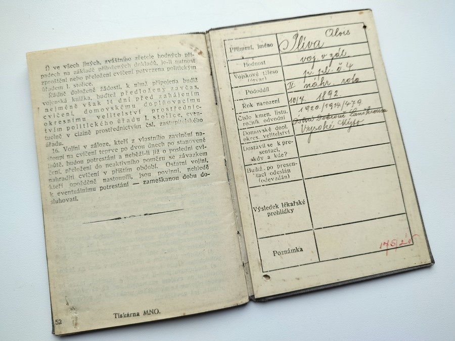 Vojenská knížka Pěší pluk 4 Hradec Králové / Vysoké Mýto - 8