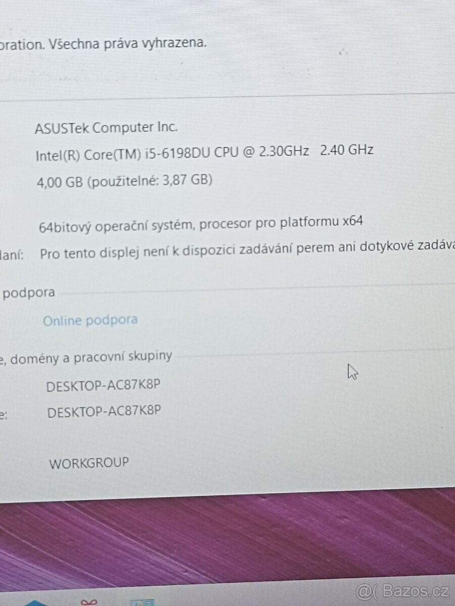 Asus f556U Intel core i5-6198DU - 8