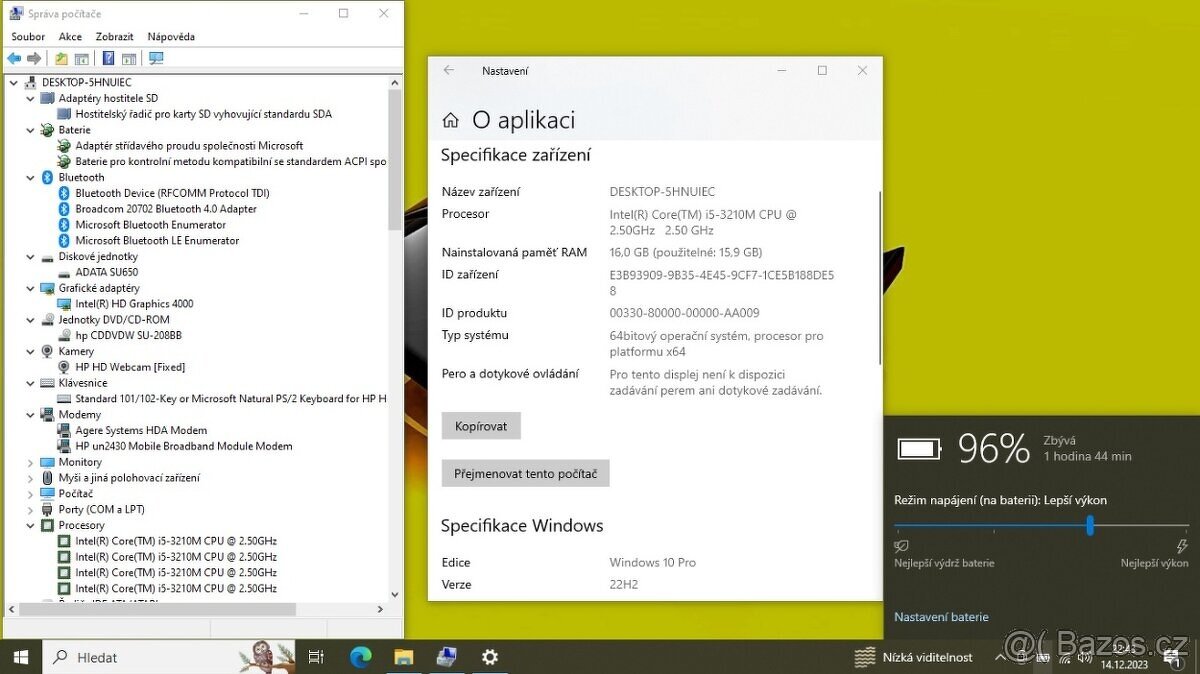 HP ELITEBOOK 2570p | 16GB RAM + 480GB SSD + WINDOWS + ZÁRUKA - 8