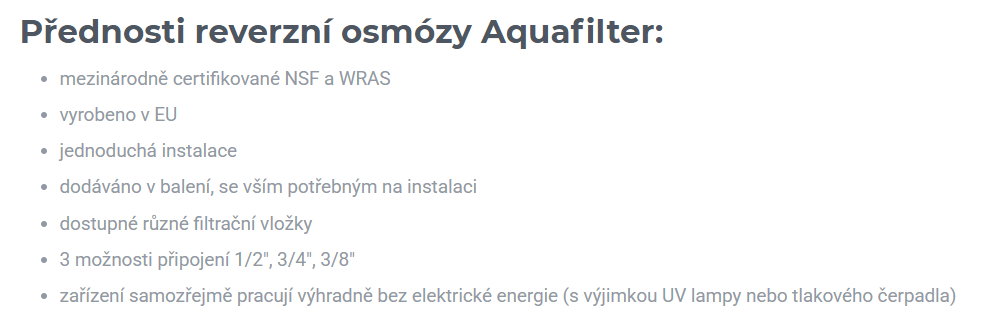 8-stupňová reverzní osmóza Aquafilter - 8