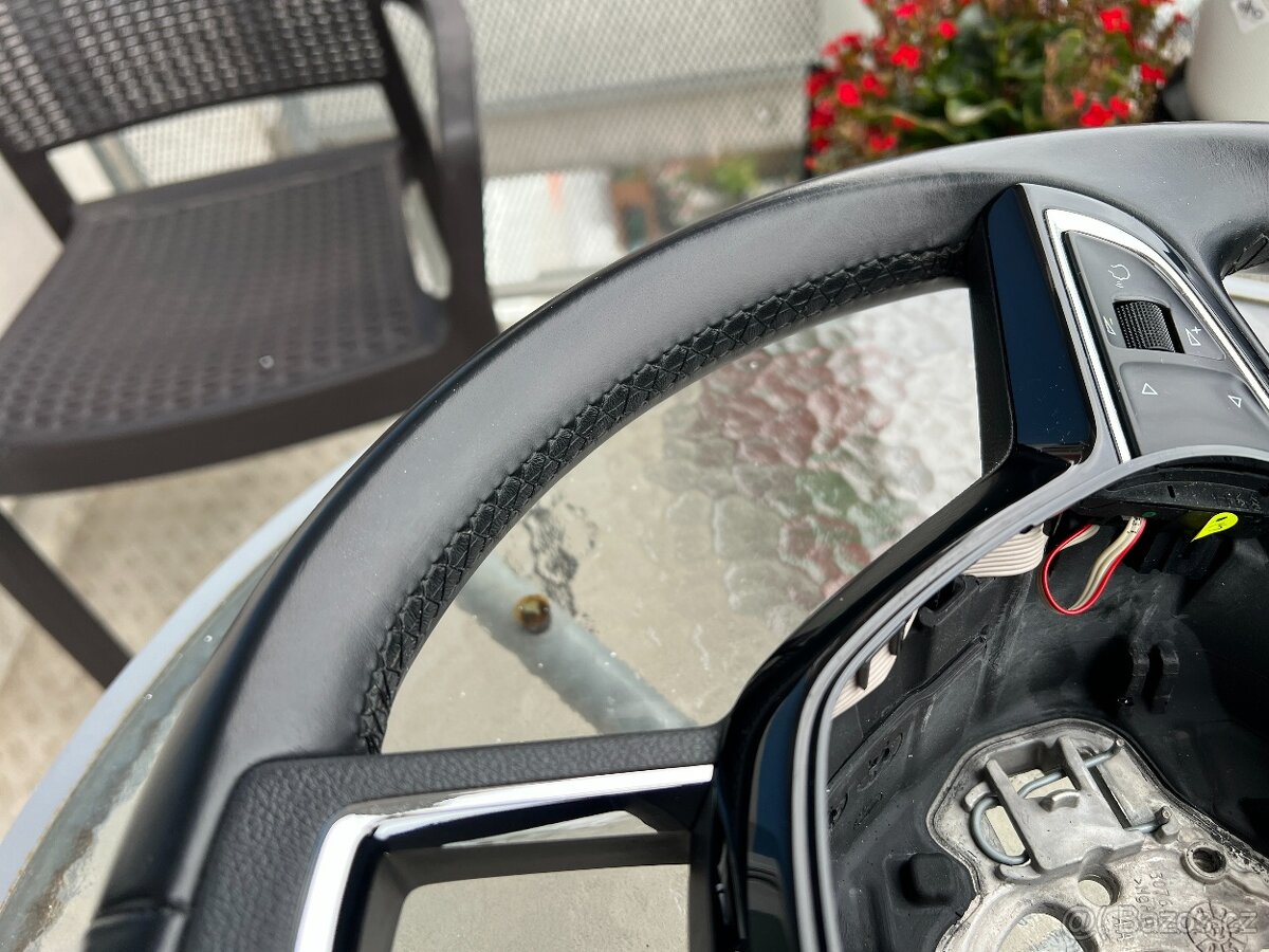 Originál multifunkční volant tříramenný kožený Škoda s pádly - 8