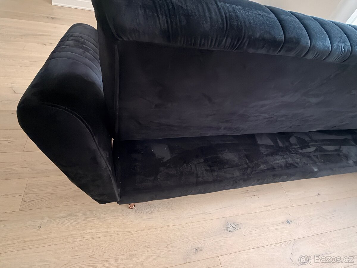 Semišová rozkládací pohovka - 8