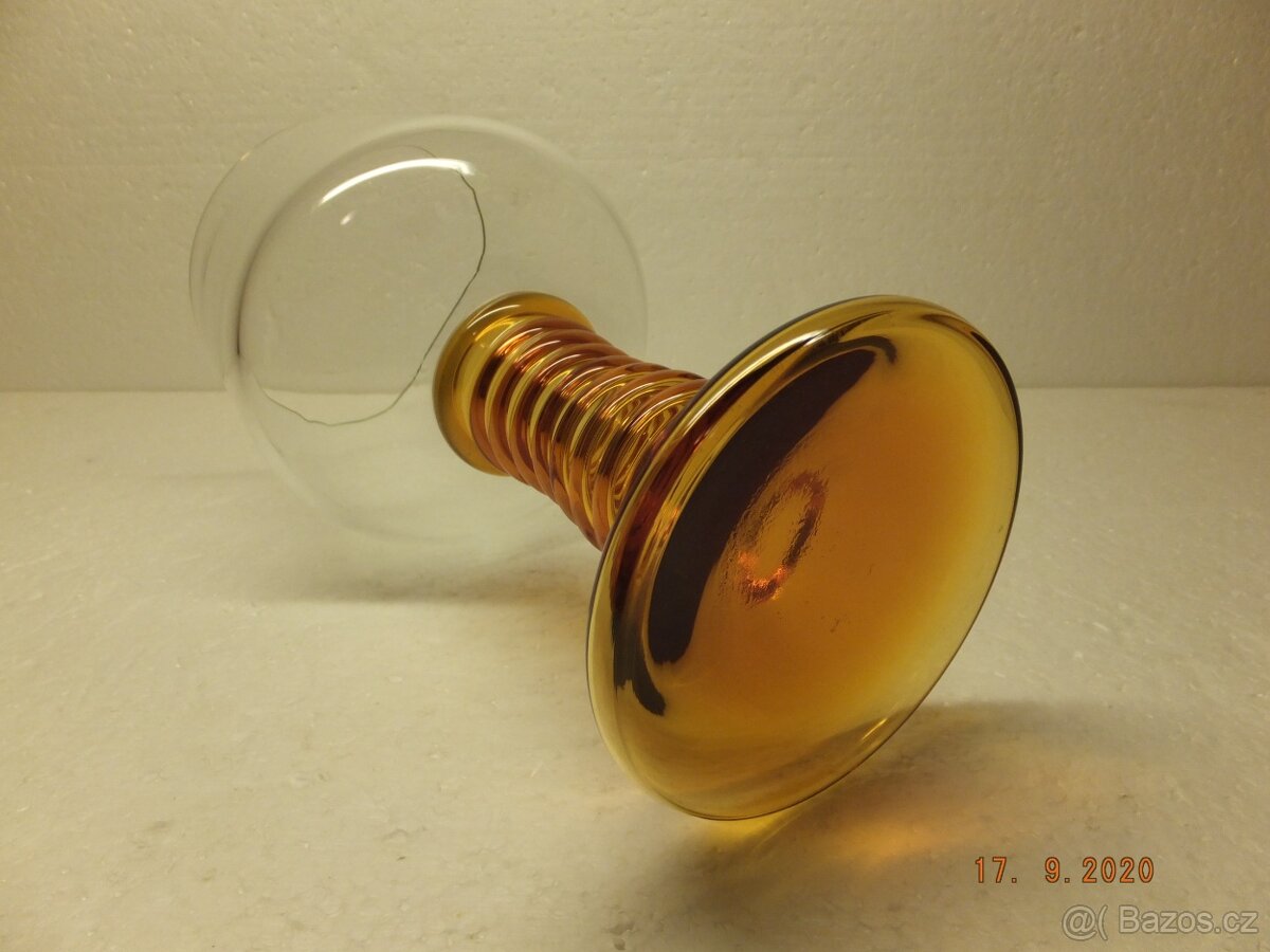 Obrovská ambrová číše, brus hrdla, obsah 1060 ml. - 8
