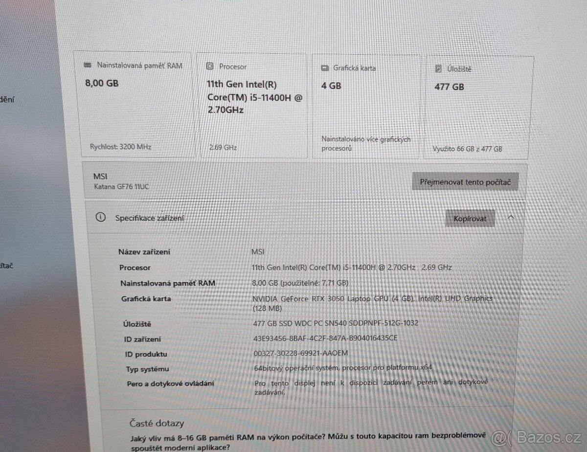 Herní notebook MSI Katana - 8