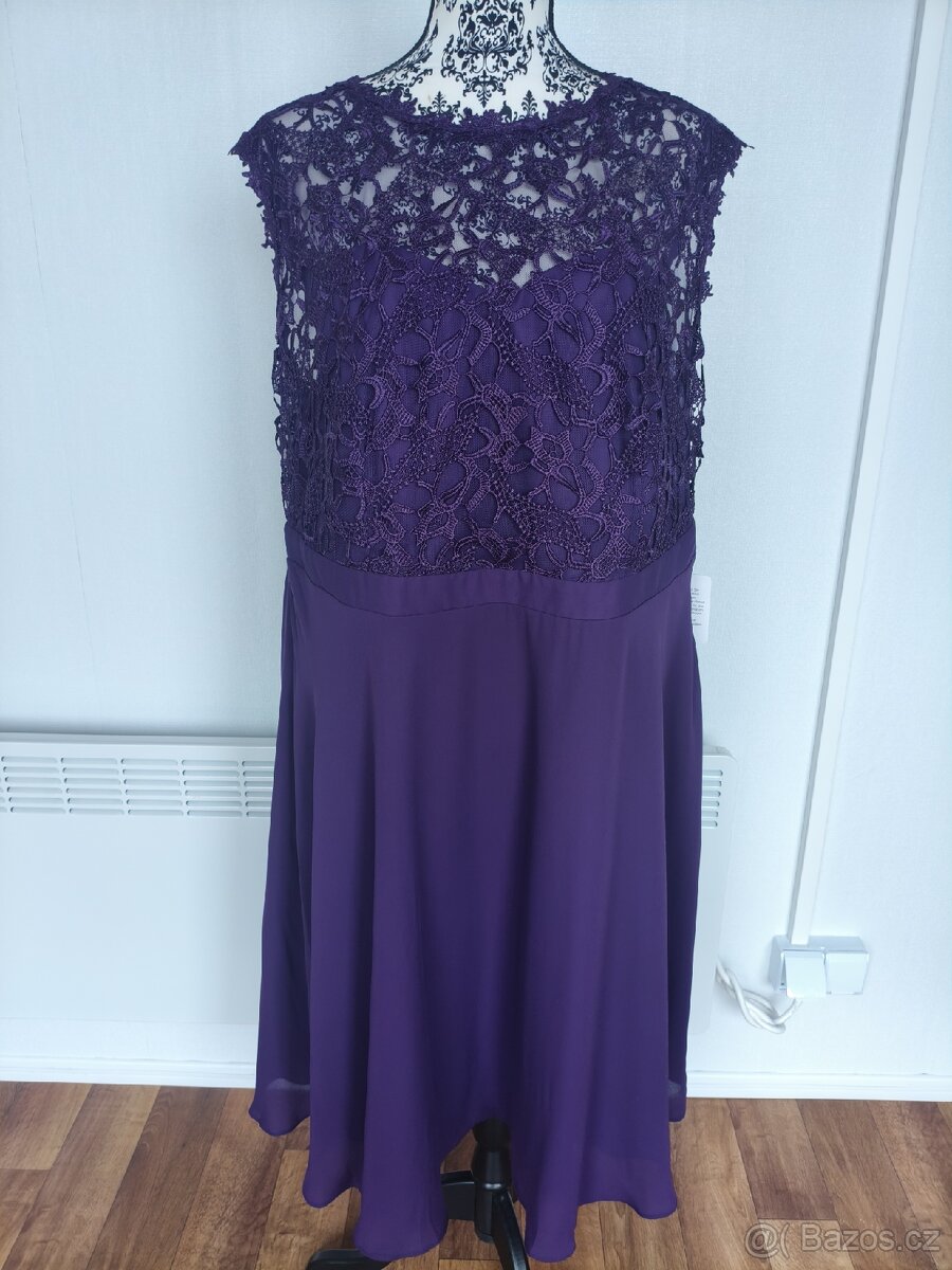 Fialové společenské šaty vel. 48 - 8
