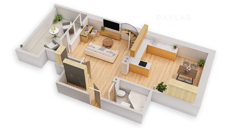 Pronájem velkého bytu 2+1, 94 m² s terasou 16 m² a vlastním - 8