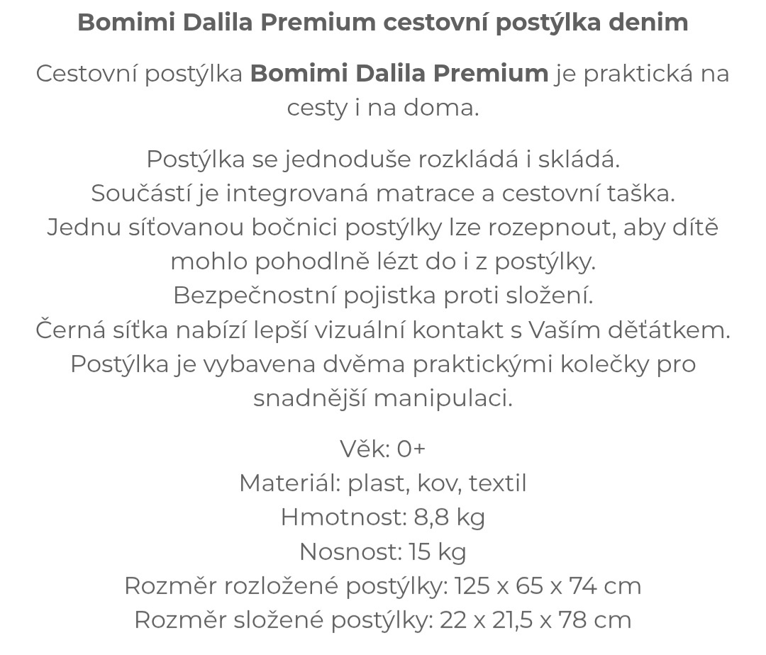 Cestovní postýlka + matrace s chráničem - 8