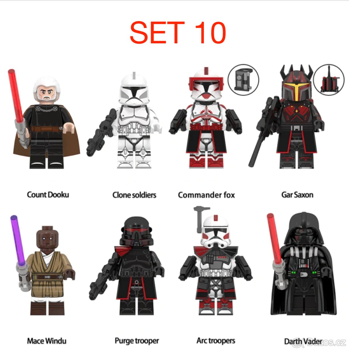 Rôzne figúrky Star Wars 3 (8ks) typ lego - nové - 8