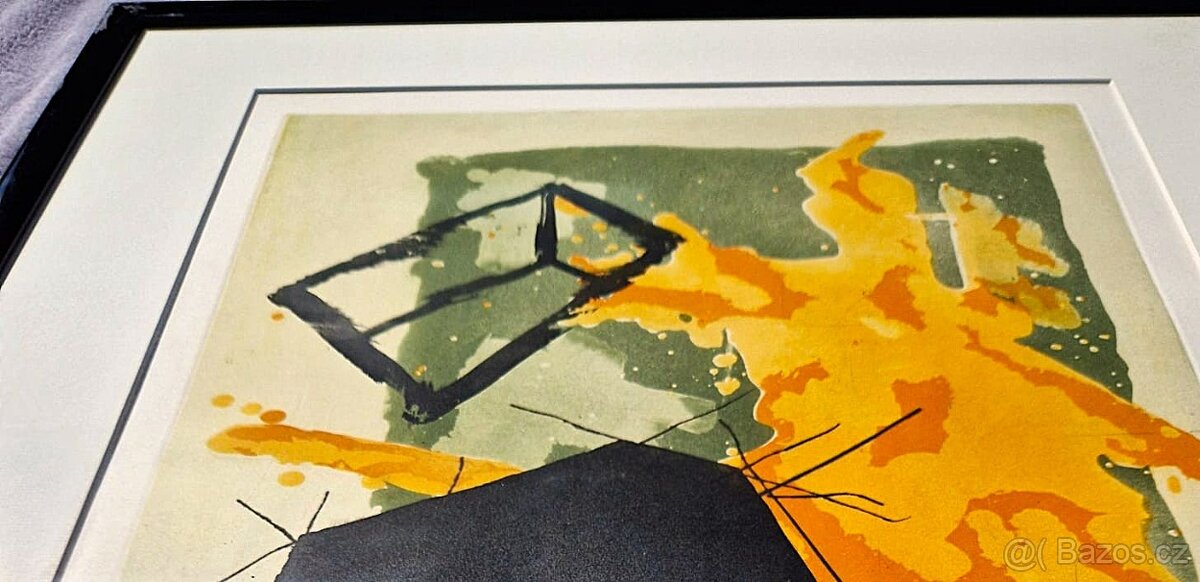 ALBERT MERZ - (Gravir na papieri), zarámované (abstrakt) - 8